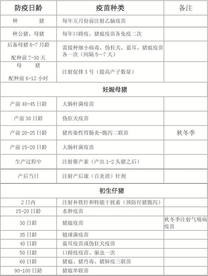 猪最新免疫程序表及其应用指南