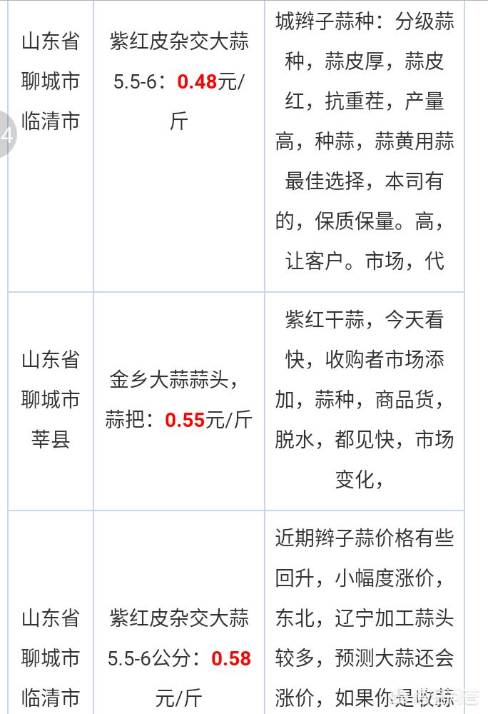 大蒜最新价格行情解析